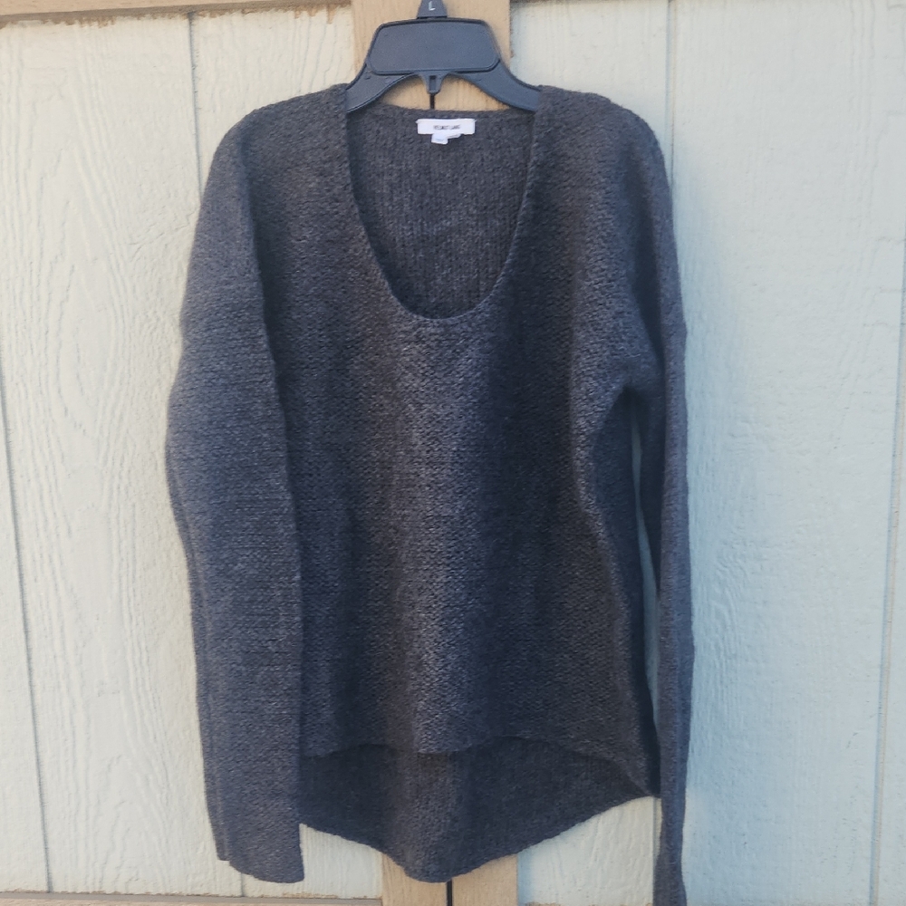 Helmut Lang Alpaca Wool Knit V Neck Sweater Brown Luxury Rich Mom Medium Lagen